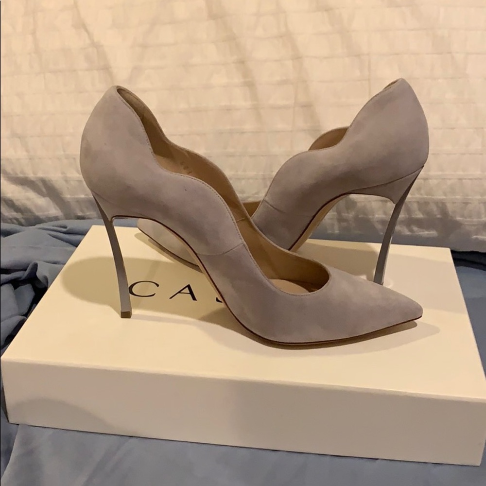 Authentic Casadei Grey Pellame Blade Pump